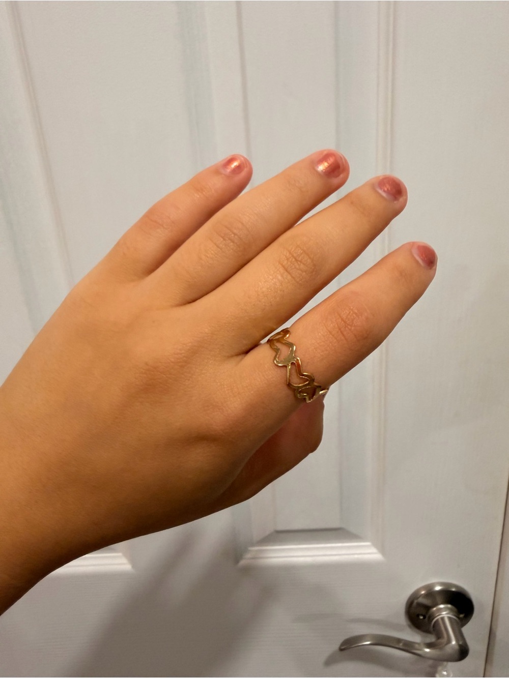 Urban Outfitters Gold Heart Link Adjustable Ring